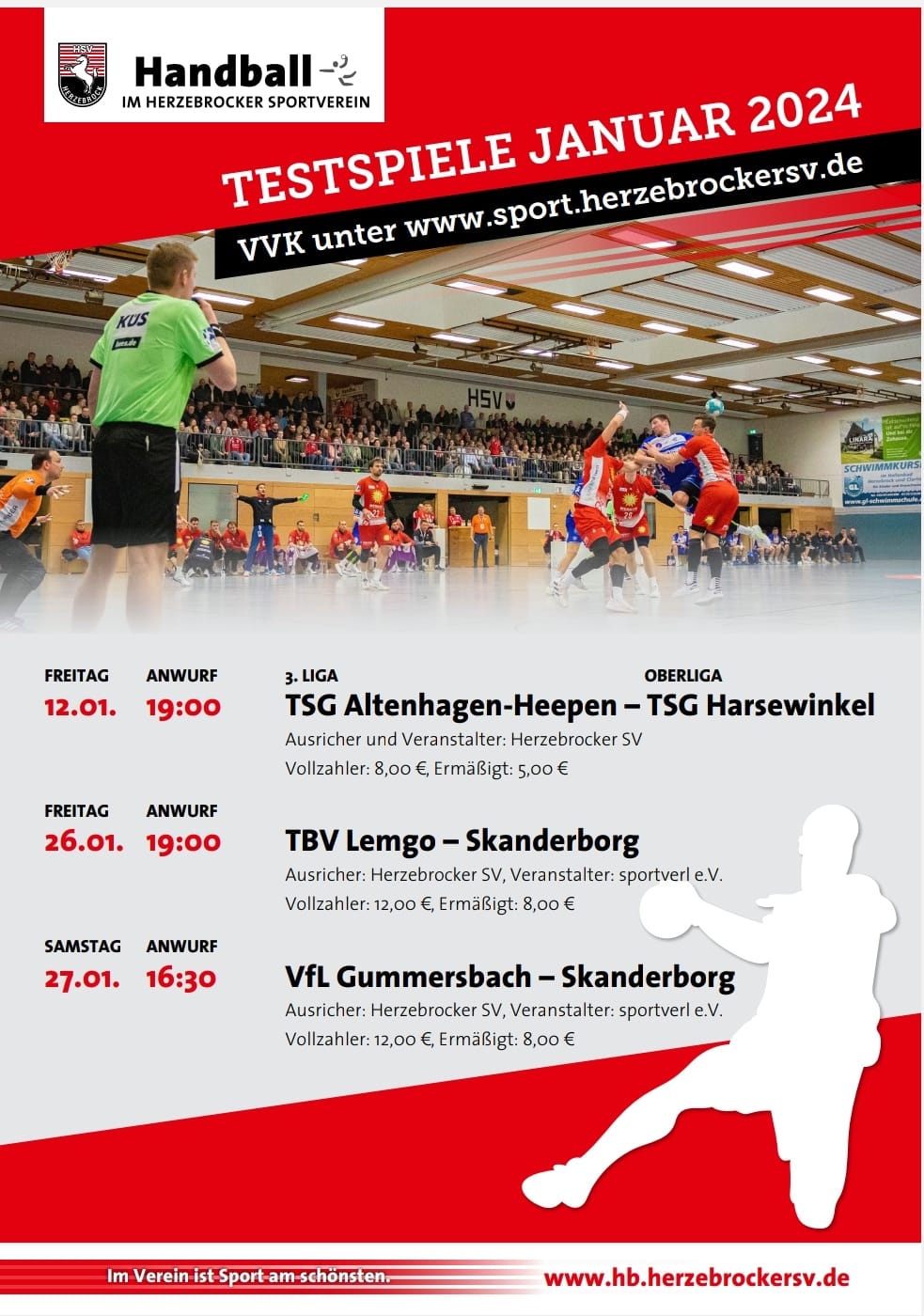 Handball Testspiele 2024 in Herzebrock